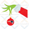 New England Patriots Grinch Hand Holding Christmas Svg, Grinch Christmas Svg Design Download
