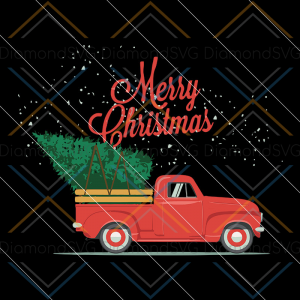 Red truck christmas tree merry xmas, christmas tree Digital Download,