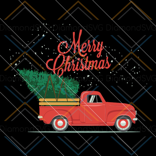 Red truck christmas tree merry xmas, christmas tree Digital Download