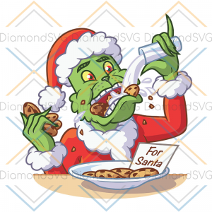 Santa Grinch Drink The Grinch Svg, Dxf, Png Digital, Christmas Svg,