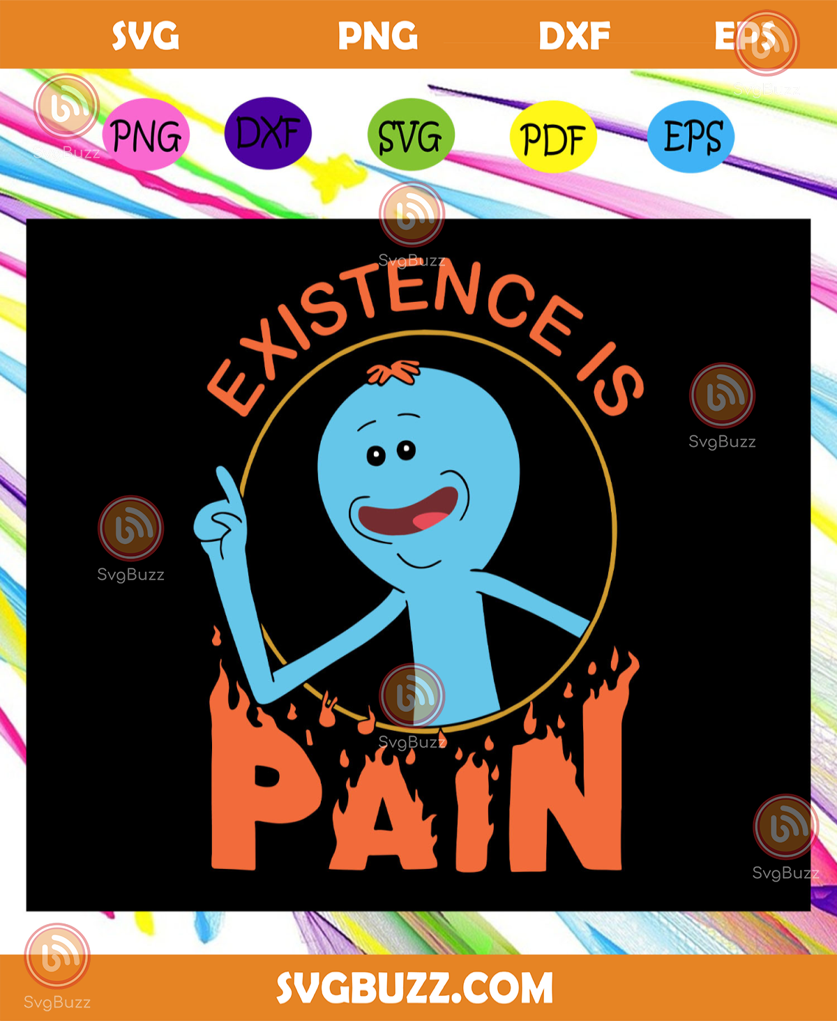 Existence Is Pain , Rick And Morty, Mr Meeseeks Existence, Meeseeks - Svgbuzz