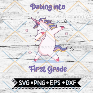 Dabbing Unicorn, Svg, Back To School Svg, First Grade Svg, Cricut File, Svg