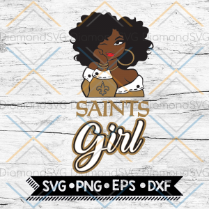New Orleans Saints Girl Svg, NFL Svg, Cricut File, Svg, Football Svg, Black Woman Svg, BLM Svg