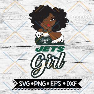 New York Jets Girl Svg, NFL Svg, Cricut File, Svg, Football Svg, Black Woman Svg, BLM Svg
