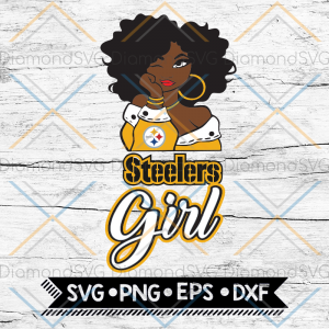Pittsburgh Steelers Girl Svg, NFL Svg, Cricut File, Svg, Football Svg, Black Woman Svg, BLM Svg