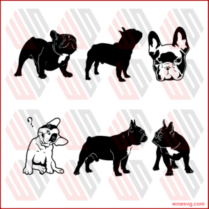 French Bulldog Silhouette Vector Svg, Trending Svg, Animal Svg, Cute