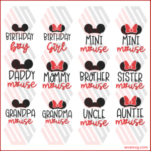 Disney Family Bundle SVG Disney Birthday SVG Mickey Mouse, Minnie