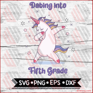 Dabbing Unicorn, Svg, Back To School Svg, Fifth Grade Svg, Cricut