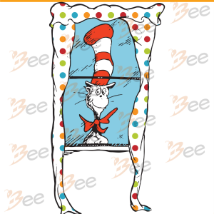 Cat In The Hat Standing By The Window Svg, Dr Seuss Svg, Dr Seuss