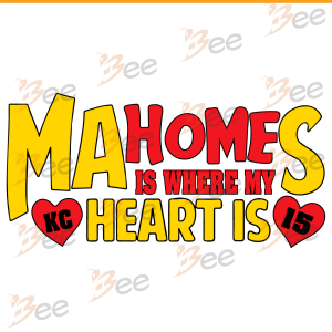 Mahomes Is Where My Heart Is KC Svg, Sport Svg, Kansas City Chiefs