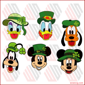 St. Patrick's Day, Mickey and Friends Hat, Bundle Cutting File,