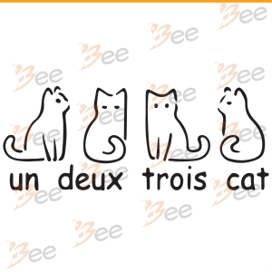 Un Deux Trois Cat Svg, Trending Svg, French Cat Svg, White Cat Svg,