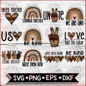 Unity Bundle SVG, Rainbow, Peace, Black Lives Matter, Positivity,