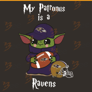 Baby Yoda My Patronus Is A Ravens Svg, Sport Svg, Baltimore Ravens