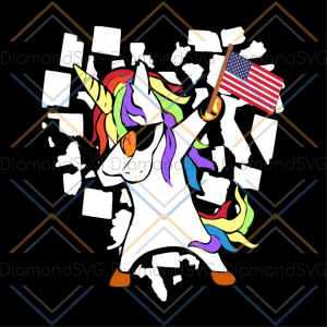 4th of july usa unicorn holding american flag svg trending
