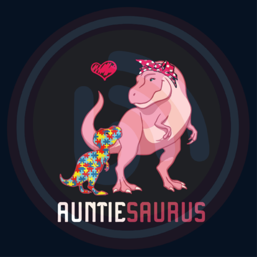 Auntiesaurus Autism Awareness Auntie Saurus Family Svg AN210308LH35