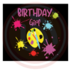 Kids little artist paint splatter birthday girl gift for girl girl birthday happy birthday svg bd z