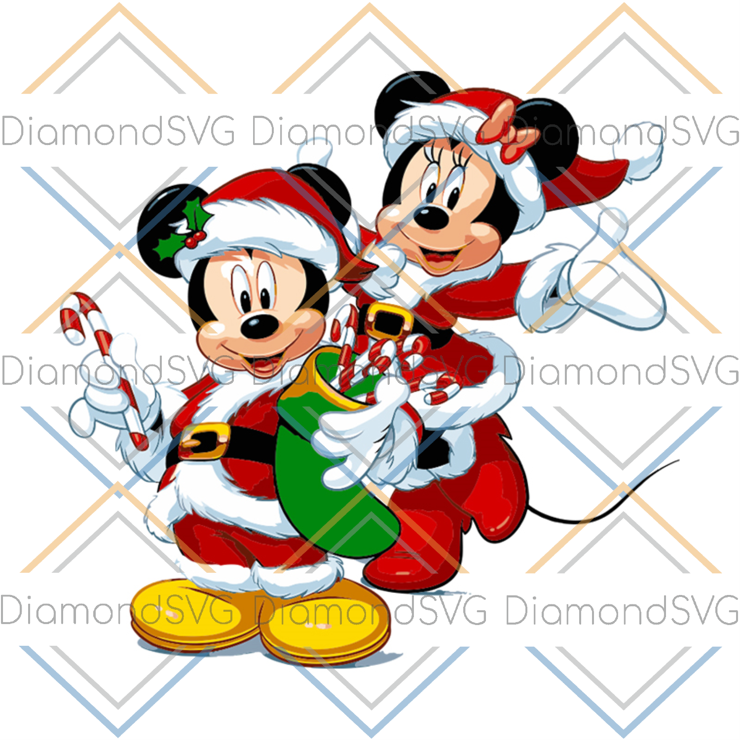 Christmas Mickey & Minnie svg, png, eps, dxf digital file, Disney