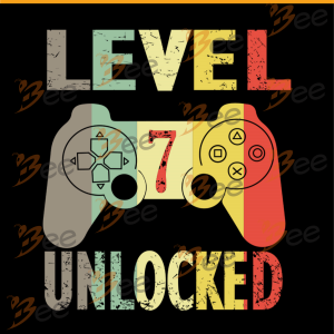 7th Birthday 7 Years Old Birthday Level 7 Unlocked Gamer, Svg, Png,