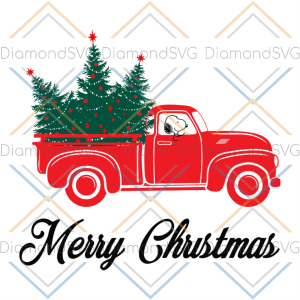 Merry christmas snoopy red truck svg, christmas svg, snoopy svg,