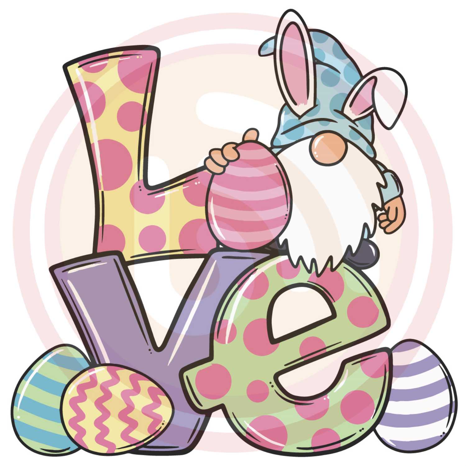 Easter Gnome Love Svg, Easter Svg, Love Easter Svg, Love Gnome Svg