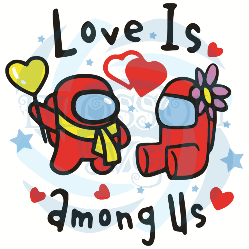 among us valentines day svg