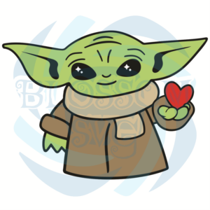 Baby Yoda Heart Svg, Valentine Svg, Baby Yoda Svg, Heart Svg, Happy