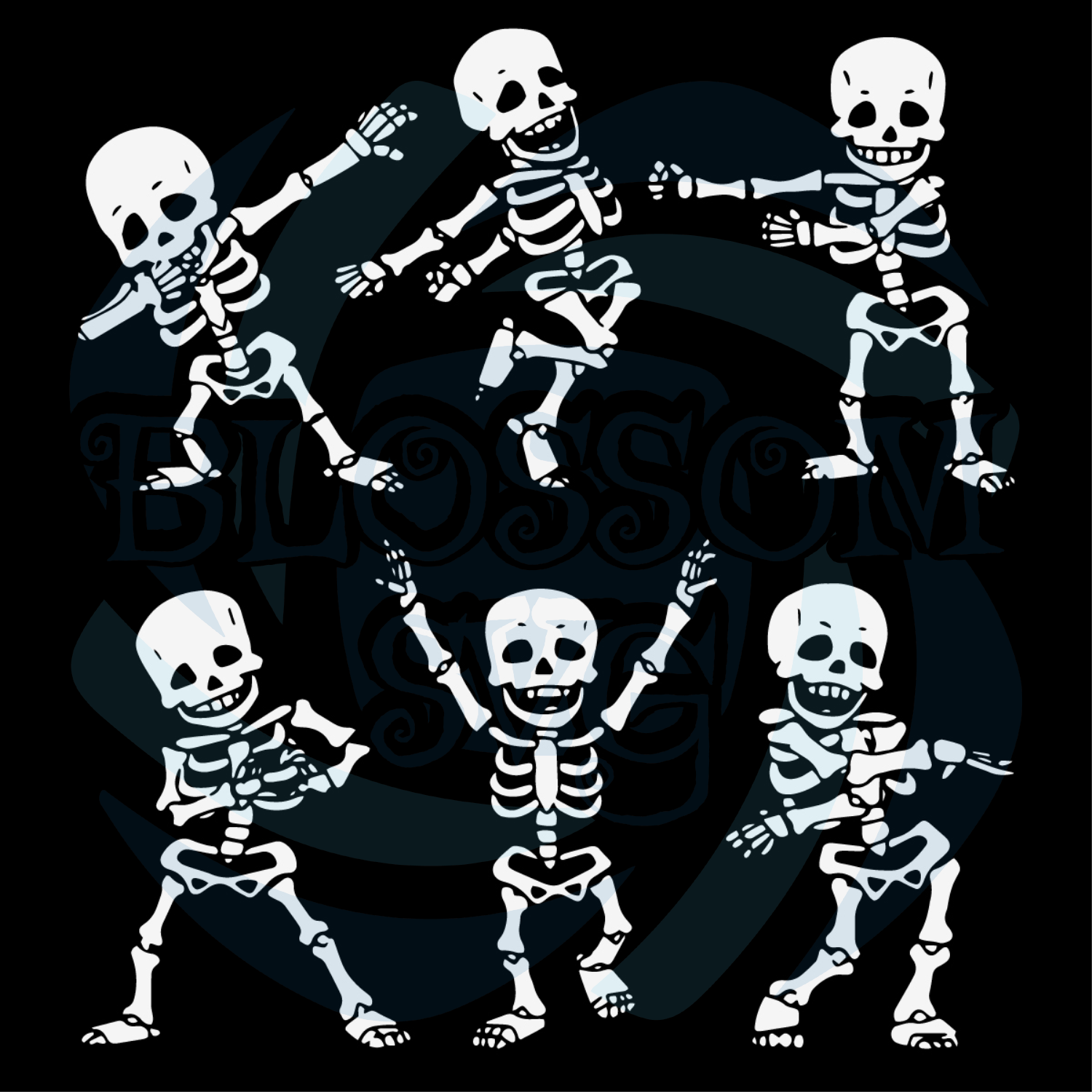 Dancing Skeletons Svg Bundle Trending Svg Dancing Skeleton Svg
