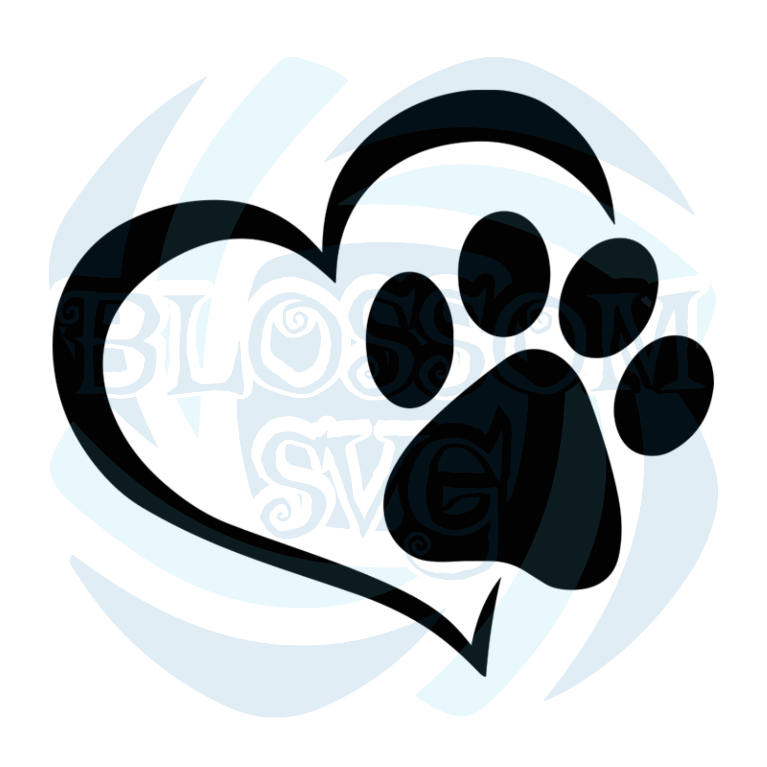 cat and dog paw heart svg and png