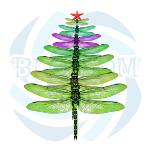 Dragonfly Pine-tree Christmas Svg, Animal Svg, Many Dragonfly Svg,
