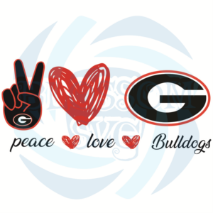 Georgia Bulldogs Peace Love Svg Sport Svg, Peace Svg, Love Svg
