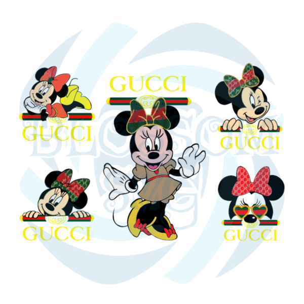 Gucci Logo Minnie Mouse Bundle Svg, Brand Svg, Gucci Svg, Minnie