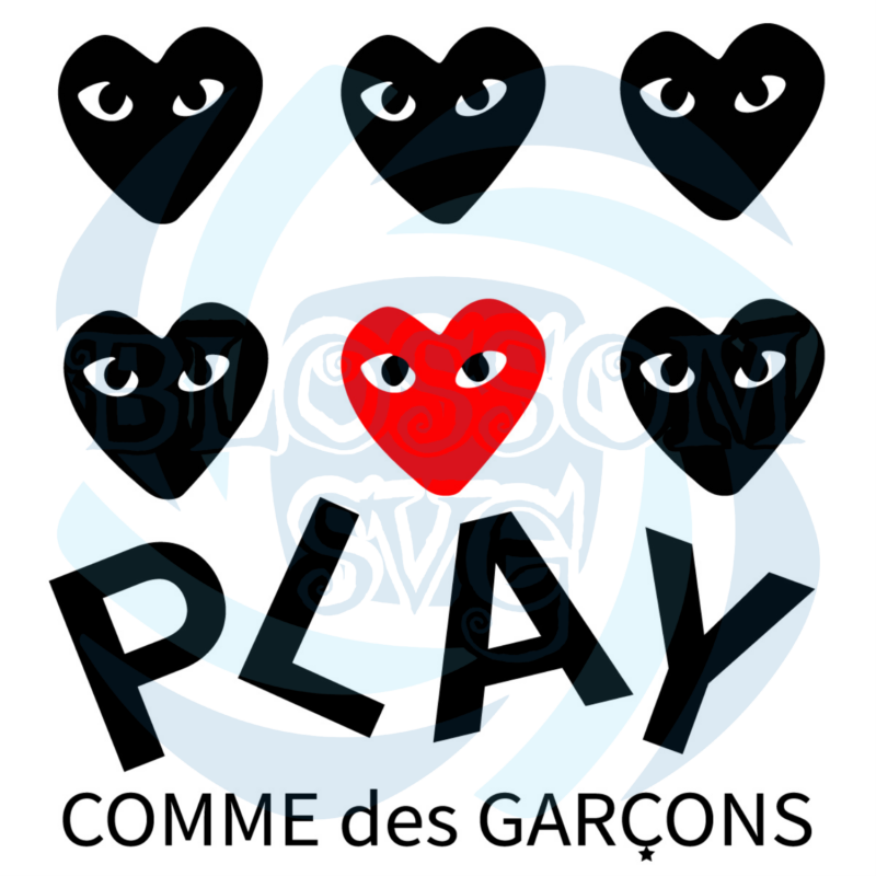Hearts Play Comme Des Garcons Svg, Trending Svg, Hearts Svg, Play
