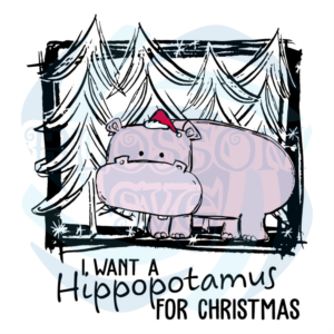 I Want A Hippopotamus For Christmas Svg, Animal Svg, Hippopotamus