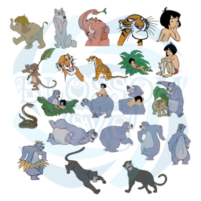 Jungle Book Svg, Cartoon Svg, Mowgli Svg, Baloo Svg, Kaa Svg, Shere