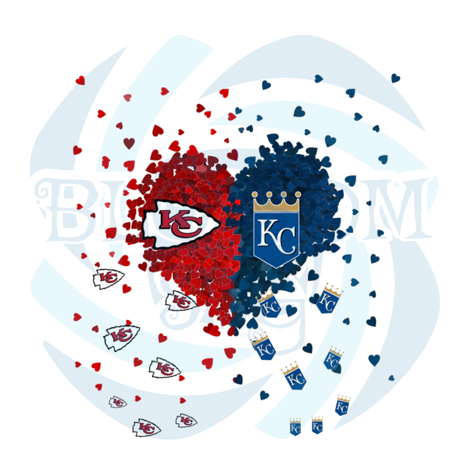 Kansas City Chiefs And Kansas City Royals Heart Svg, Sport Svg