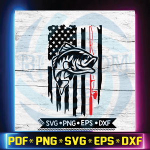 Fishing Svg, American Flag Svg, Outdoor Svg, Cricut File, Svg, Reel
