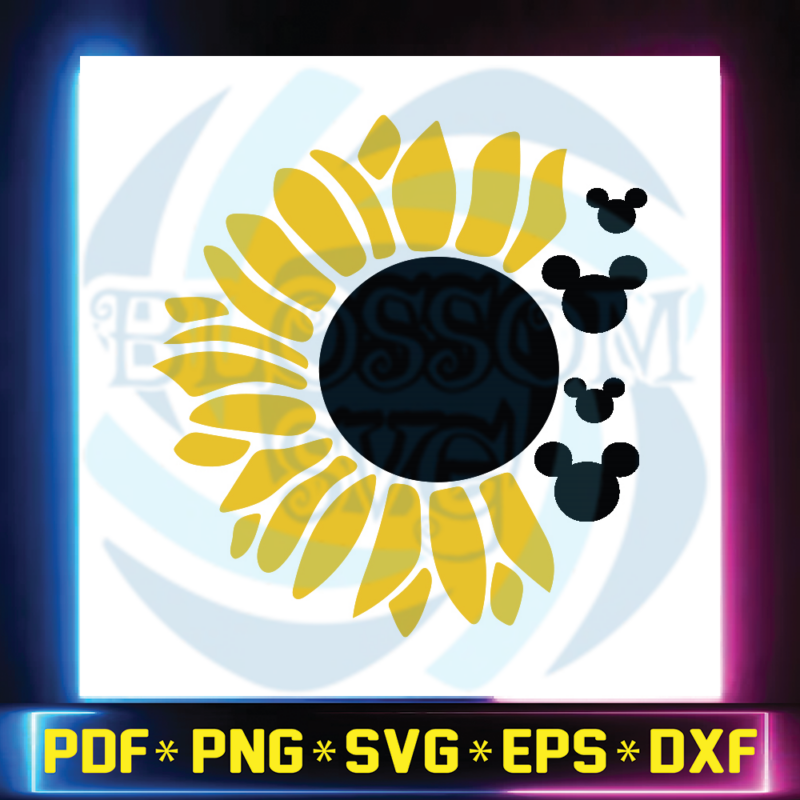 Sunflower SVG, Mickey Mouse SVG, Sunflower Image, Cutting Image, Cut