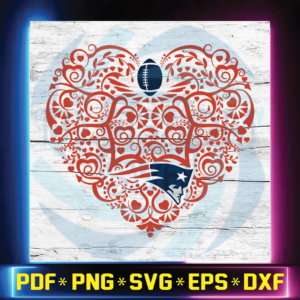 New England Patriots, Heart SVG, NFL Svg, Football Svg, Cricut File,