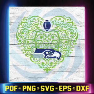 Seattle Seahawks, Heart SVG, NFL Svg, Football Svg, Cricut File,
