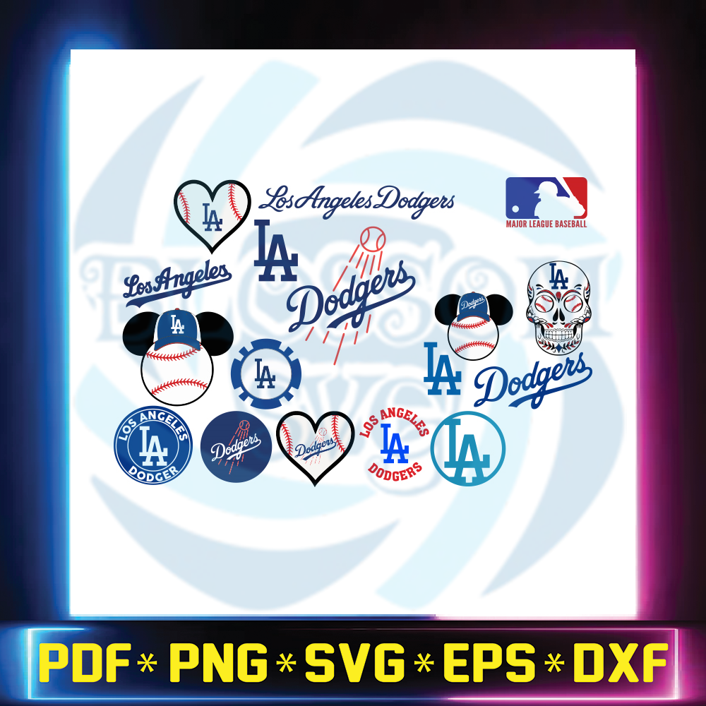 Los Angeles Dodgers Logo MLB Baseball SVG cut file for cricut files