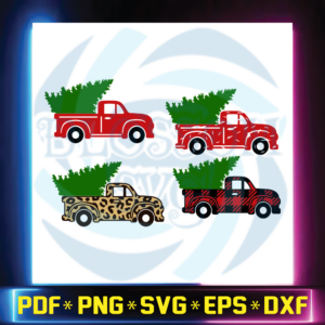 Christmas Truck SVG Bundle, Christmas Tree Svg, Leopard Truck Svg,
