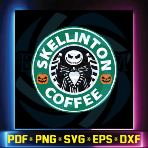 Skellington Coffee Svg, Halloween Svg, Cricut File, Silhouette Cameo,