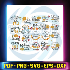 Autumn SVG Bundle, Fall SVG Bundle, Fall Pumpkin SVG Bundle, Fall Cut
