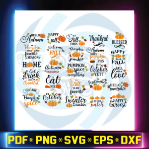 Fall SVG Bundle, Fall Pumpkin SVG Bundle, Autumn SVG Bundle, Fall Cut
