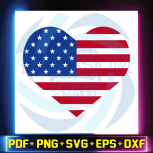 USA Heart Flag, usa heart svg, usa heart png, usa heart vector, flag