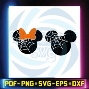 Mickey Minnie Spiderweb Heads svg, Disney svg, Halloween, Mouse,