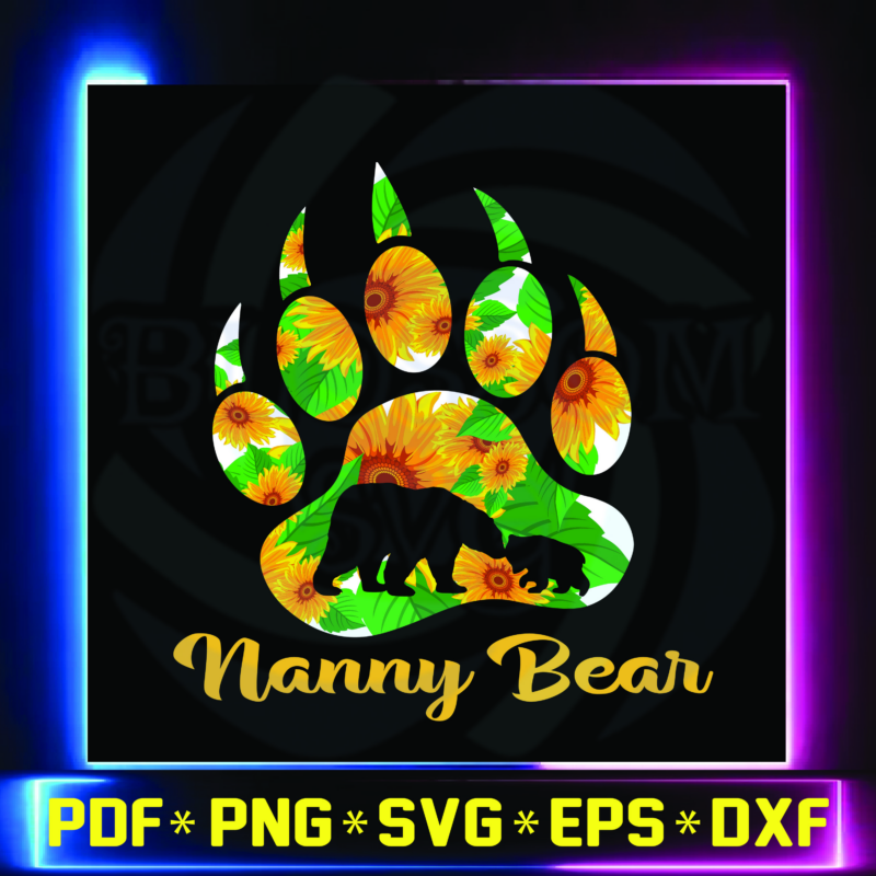 Nanny Bear, Nanny SVG, Bear SVG, Bear Digital, Nanny Silhouette,