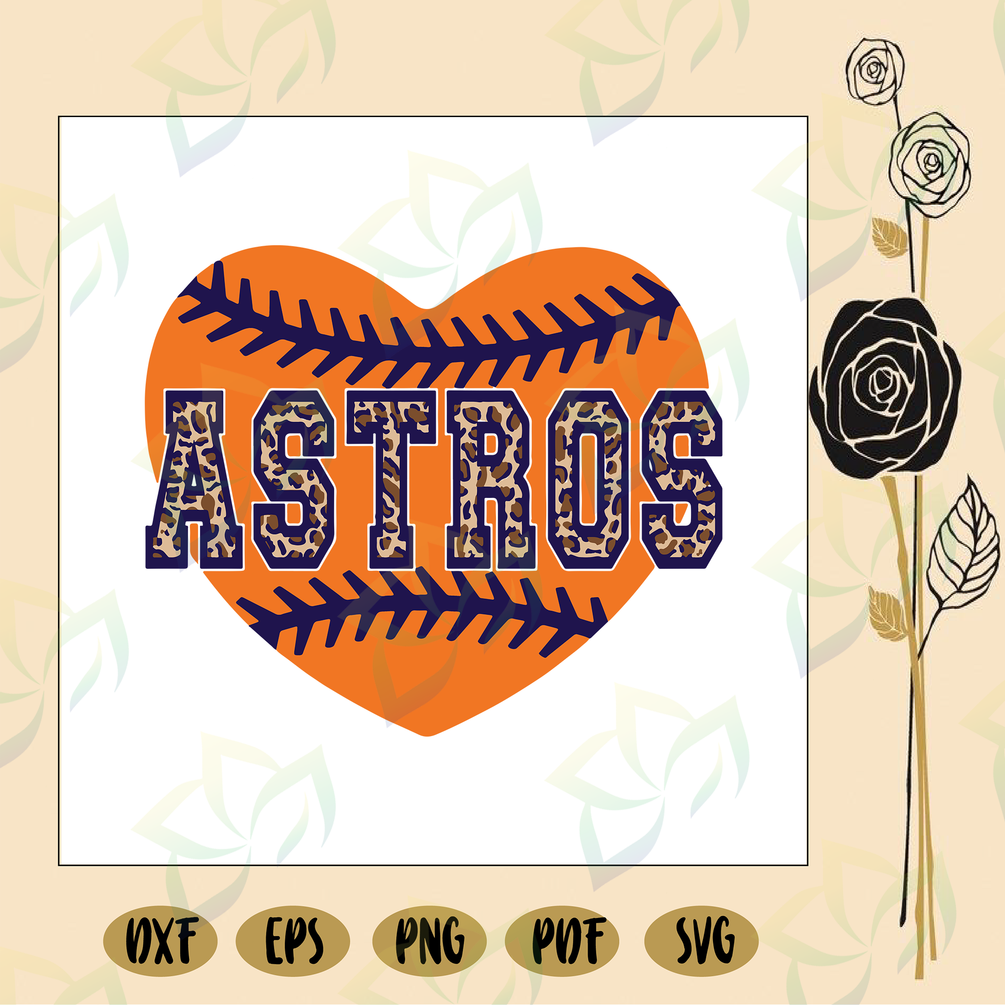 Astros Heart SVG PNG