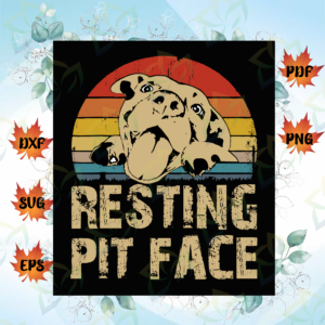 Dog Pitbull, Resting Pit, Face Vintage SVG, Vintage, Vintage SVG, Dog
